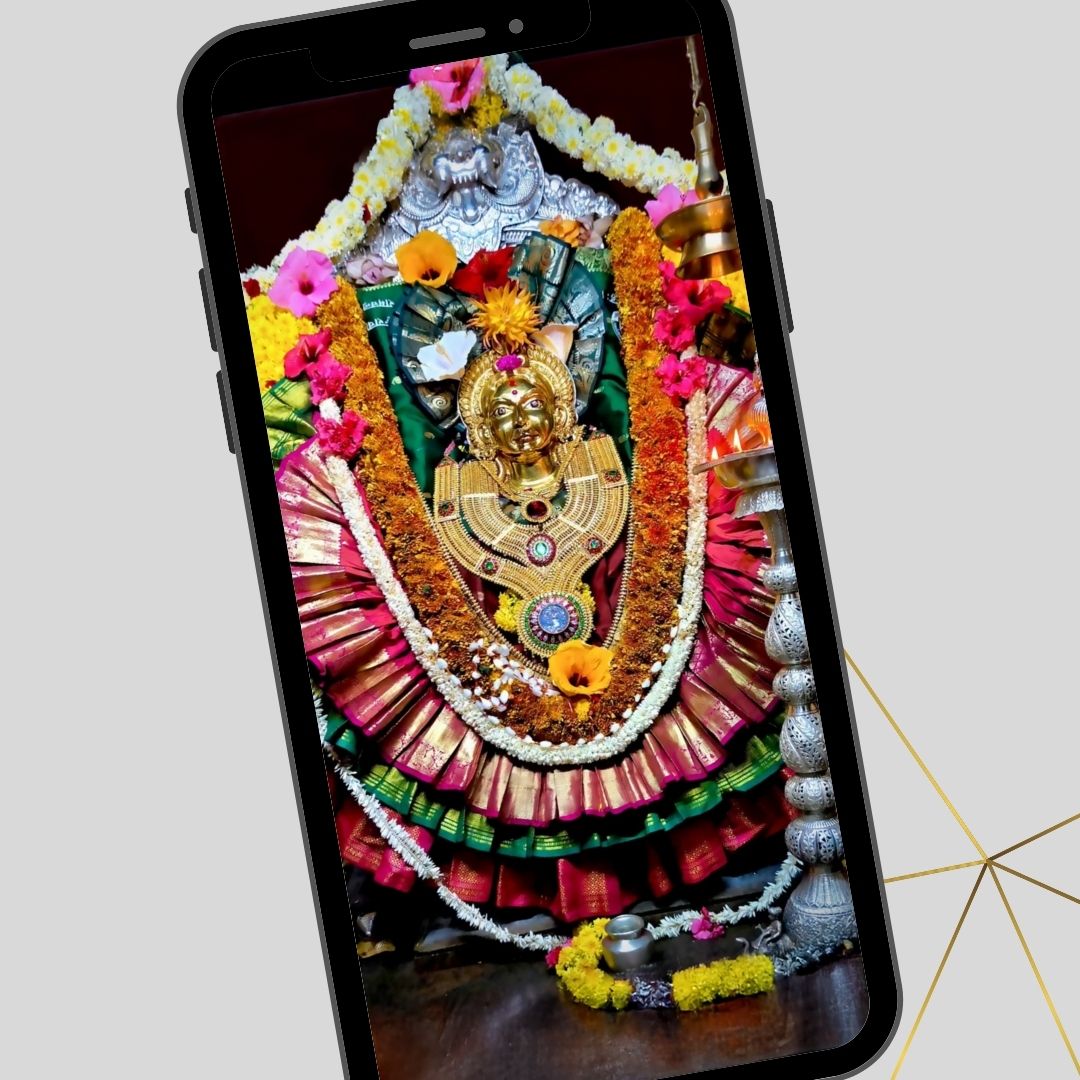 High-Resolution Devi-Themed 4K HD Digital Wallpaper – Colorful Goddess Artwork for Phone